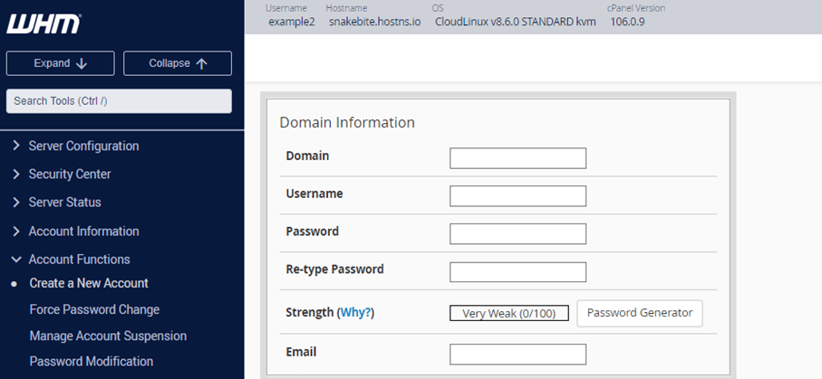 Getting Started with WHM / Web Host Manager 19