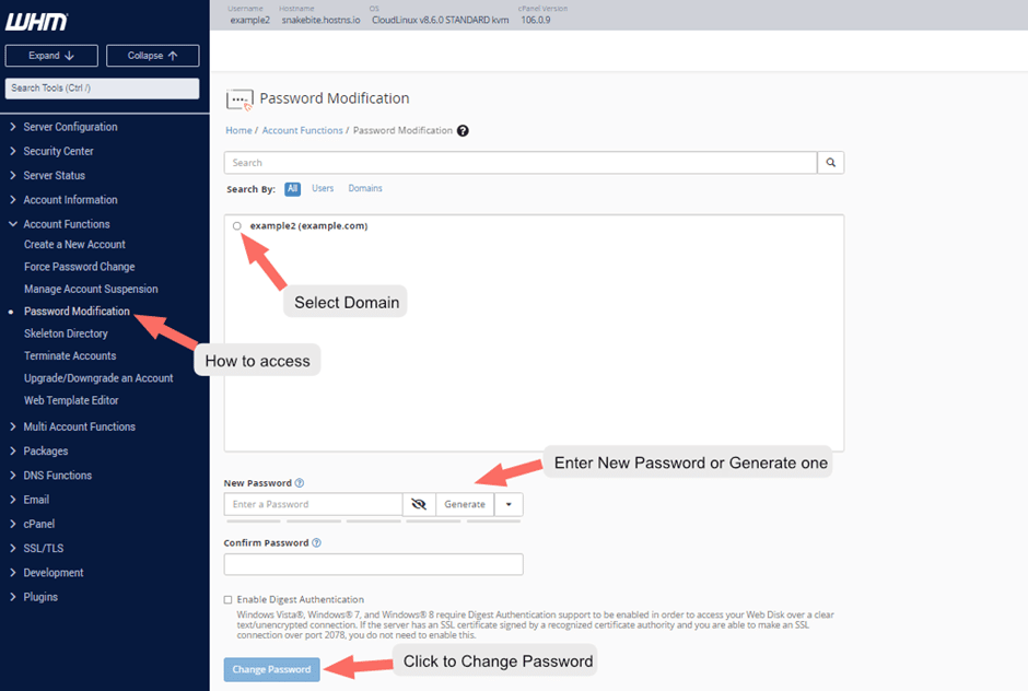 Getting Started with WHM / Web Host Manager 23