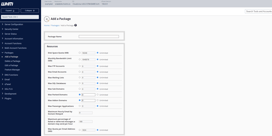 Getting Started with WHM / Web Host Manager 10