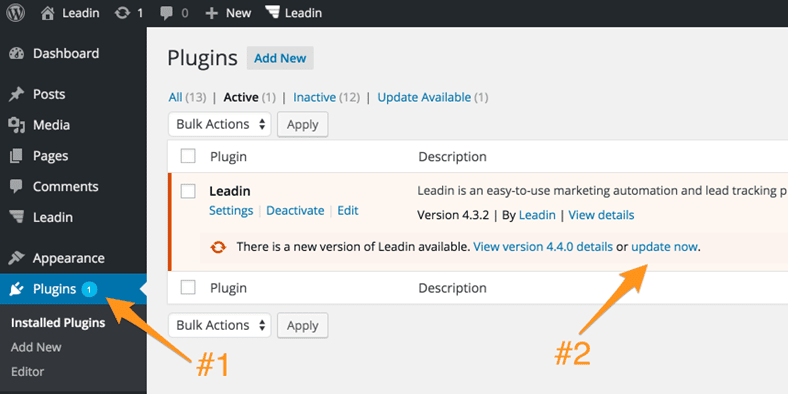 Wordpress plugins update