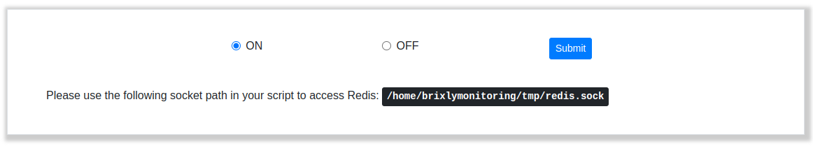 Please note that you must use the socket local to your account, which we create on this screen. You cannot use the socket for another account (or the one we show here!).