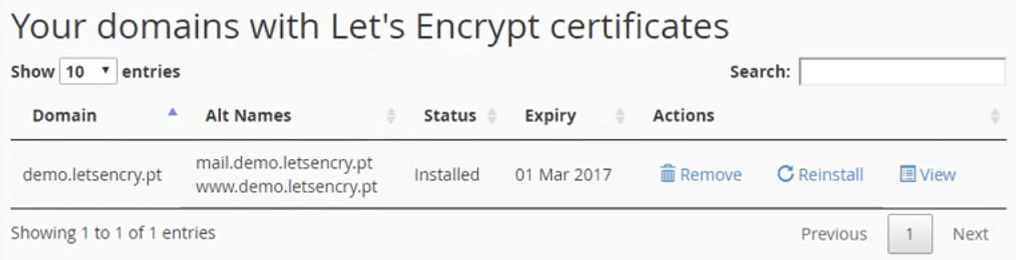 How do I install a wildcard SSL Certificate via LetsEncrypt? 1