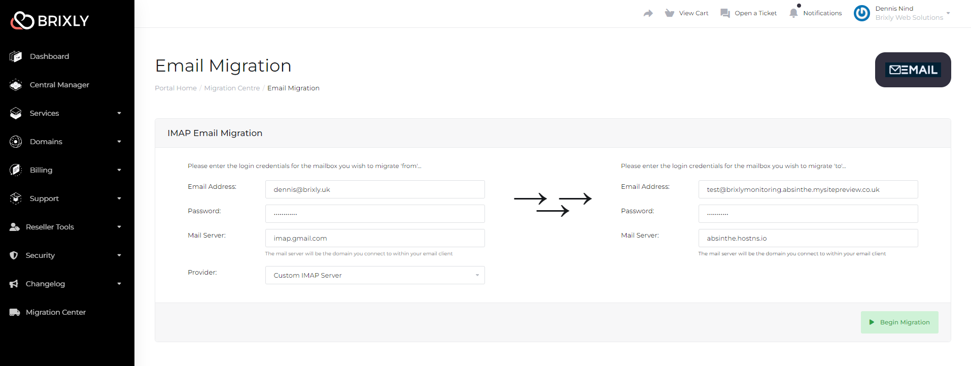 Migrating Emails from IMAP Providers Using our Migration Center 1